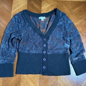 Zenana Outfitters Black Lace Crop Top